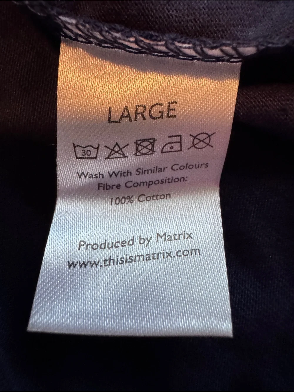 Temperley London Like New Navy Cotton Knit Shirt w/ Satin Crossover Collar Sz L